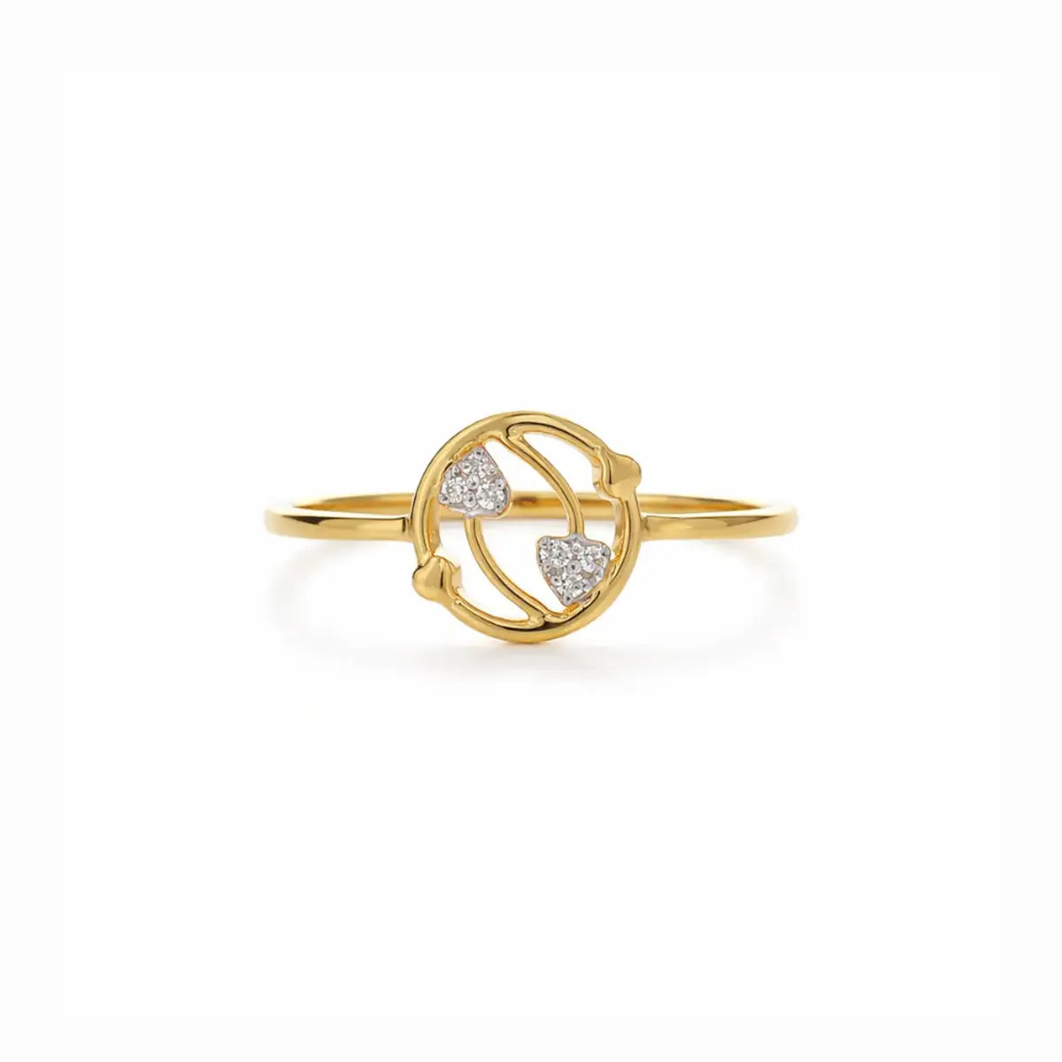 0.03 CT NATURAL DIAMOND WOMENS RING 18K GOLD